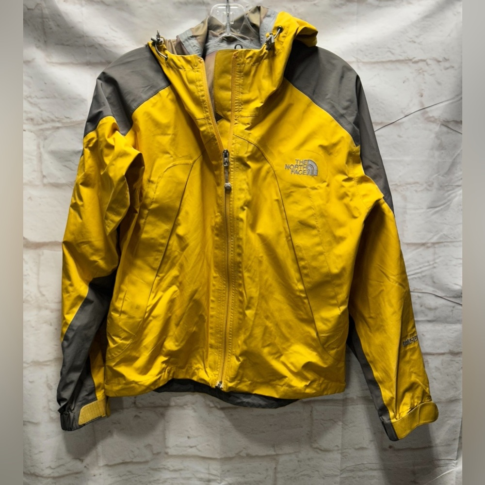 The North Face Vibrant Yellow and Charcoal Raincoat